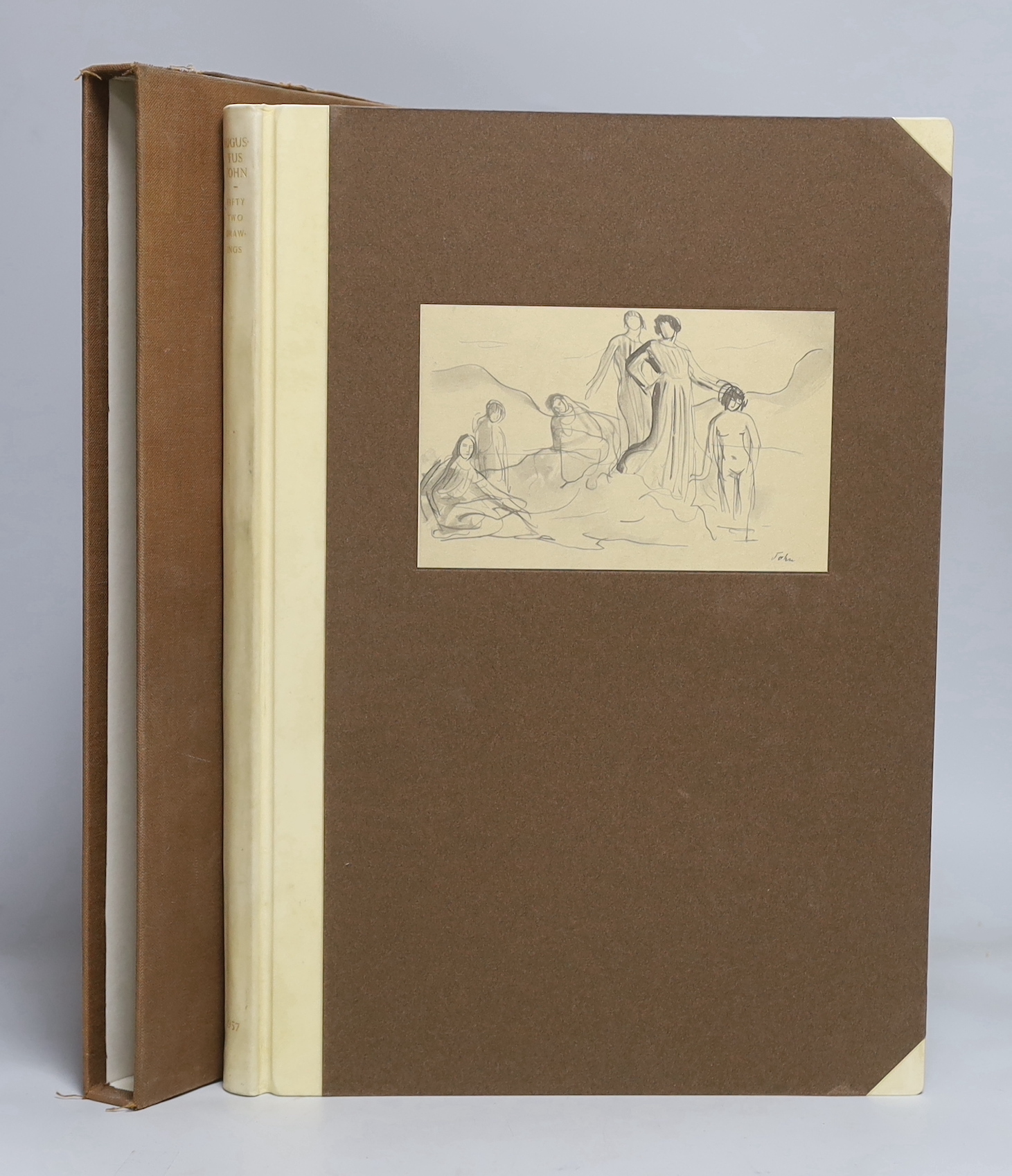 John, Augustus - Fifty-Two Drawings, with an introduction by Lord David Cecil, one of 150 signed by Augustus John and David Cecil, folio, photo-litho offset plates, original half vellum by Zaehnsdorf, George Rainsford, L